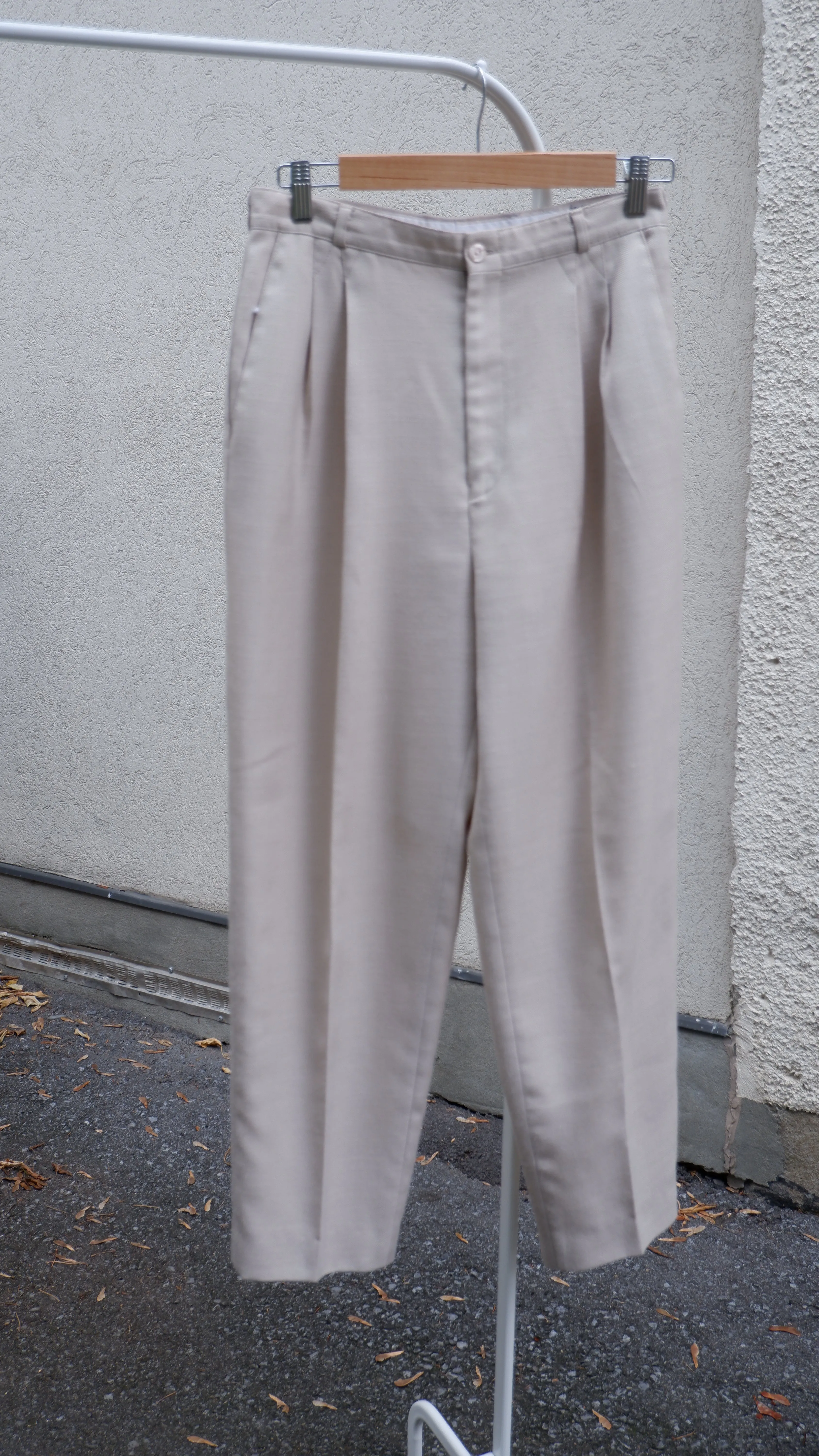 90s Light Herringbone Trousers - 28