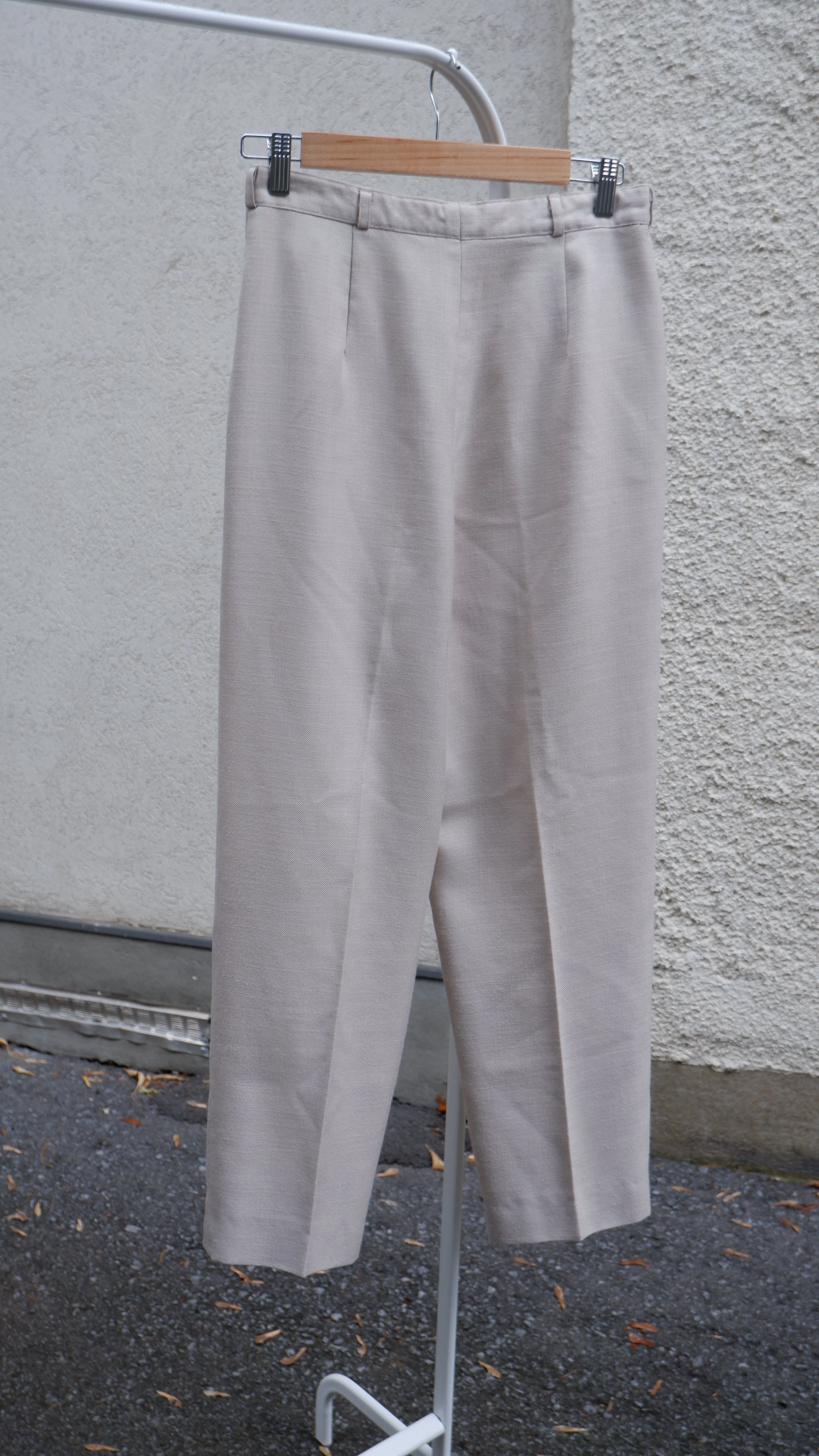 90s Light Herringbone Trousers - 28