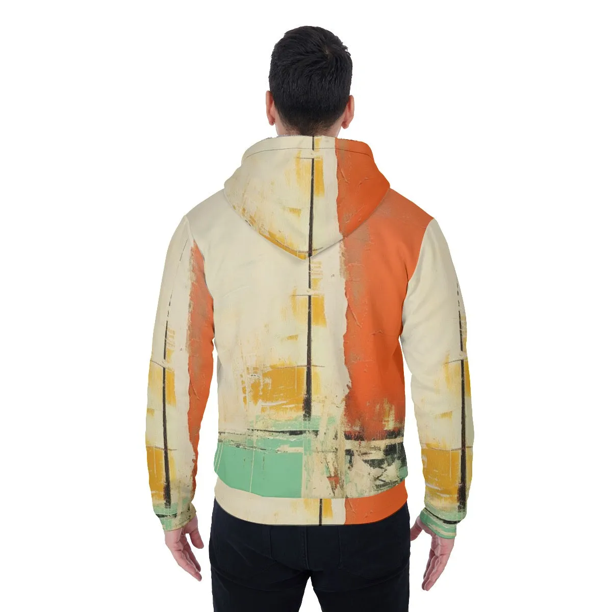 All-Over Print Men's Sherpa Fleece Zip Up Hoodie, multicolored, theme, abstract, print, #25Cc