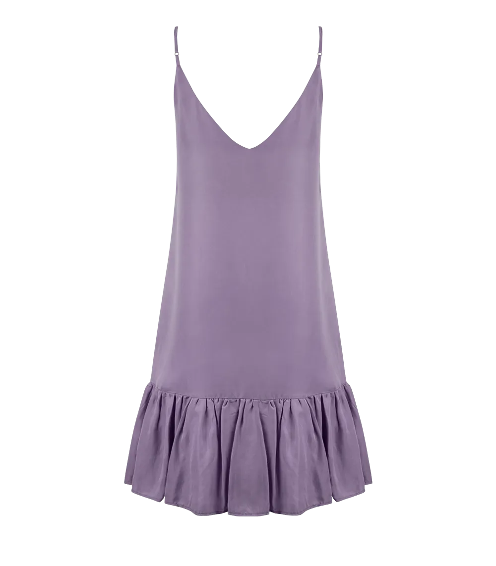 Ariadne Strap Short Frill Dress Lavender