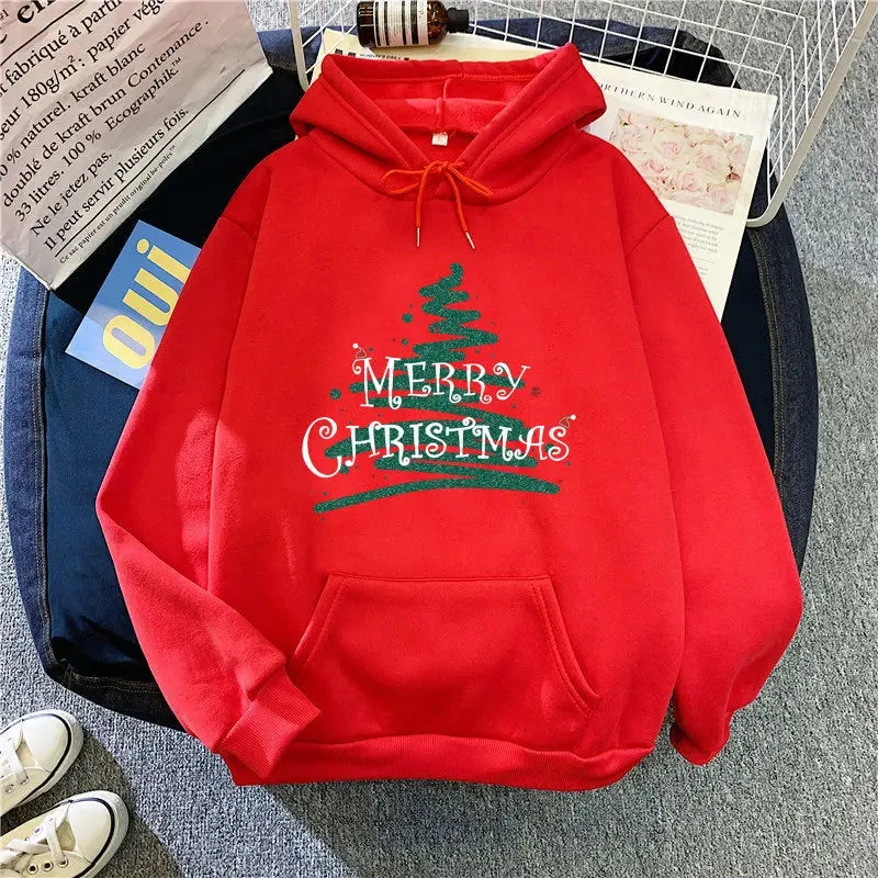 Christmas Hoodie for Women - Sporty Printed Casual Long Sleeve