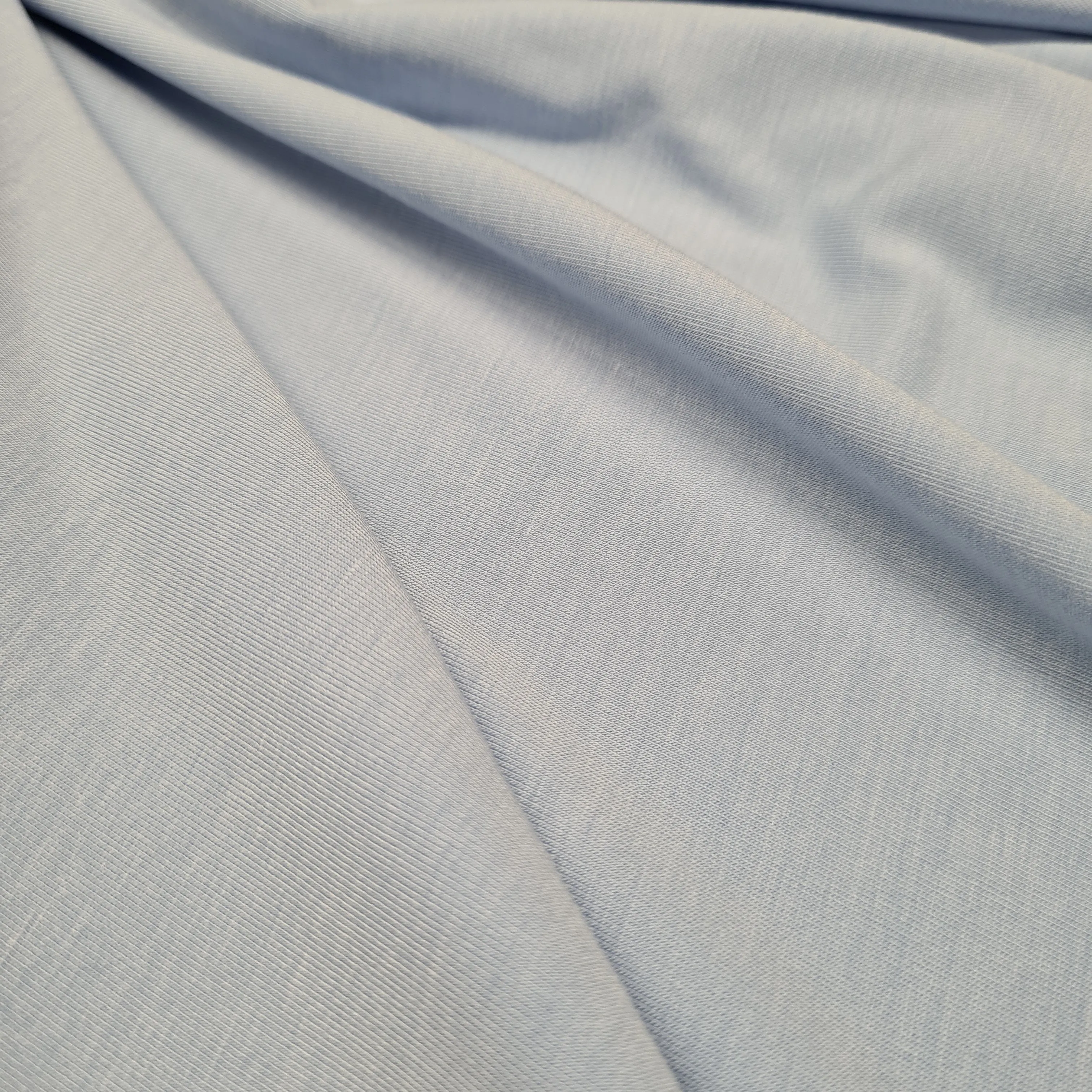 Cloud Blue Viscose Jersey, priced by half metre