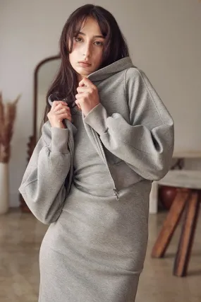 Comfy Sporty Chic Athleisure Cropped Zip Up HOODIE