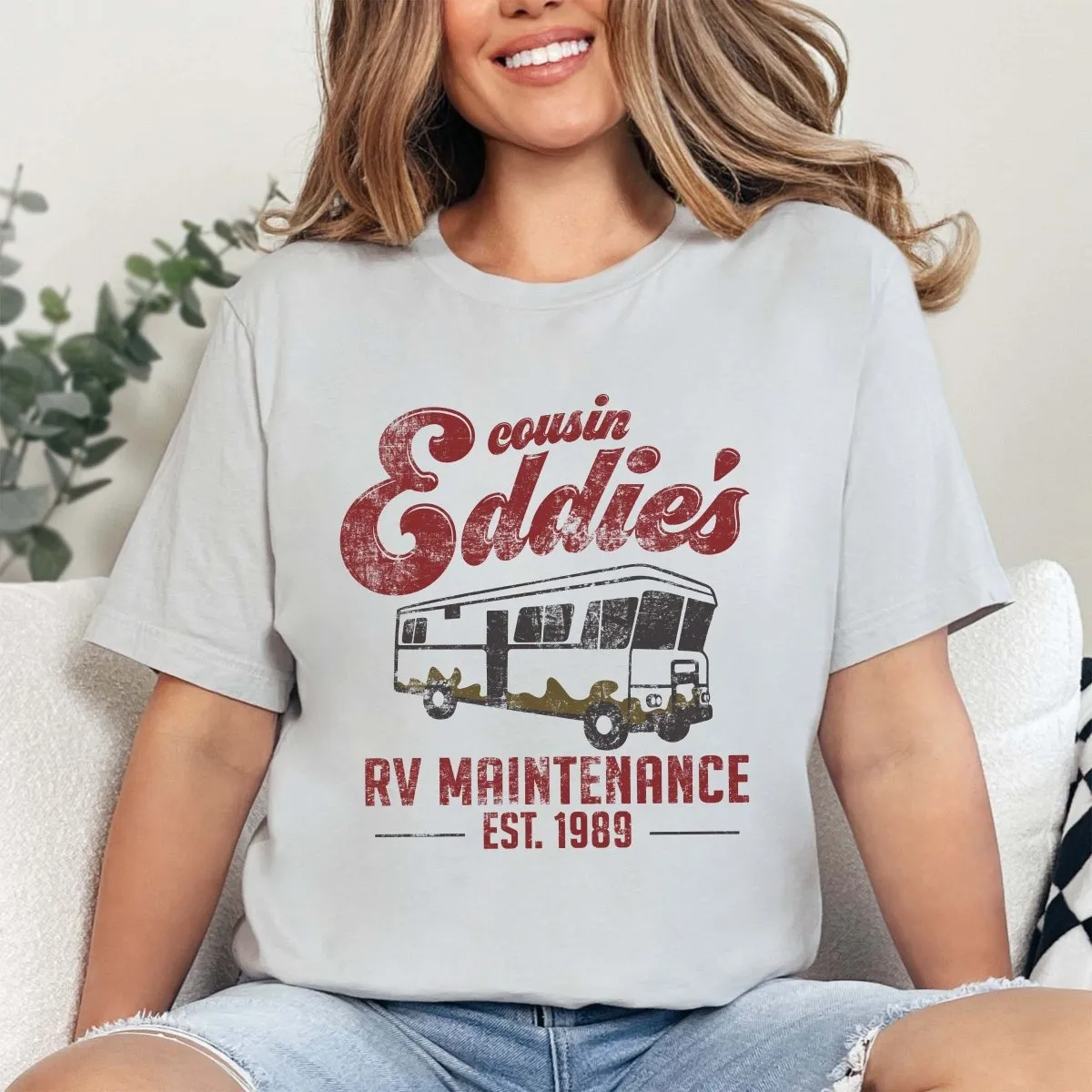 Couple Couple Christmas Premium Eggnog & Uncle Eddie's Maintenance Wholesale Bella Graphic Tee - Fast Shipping