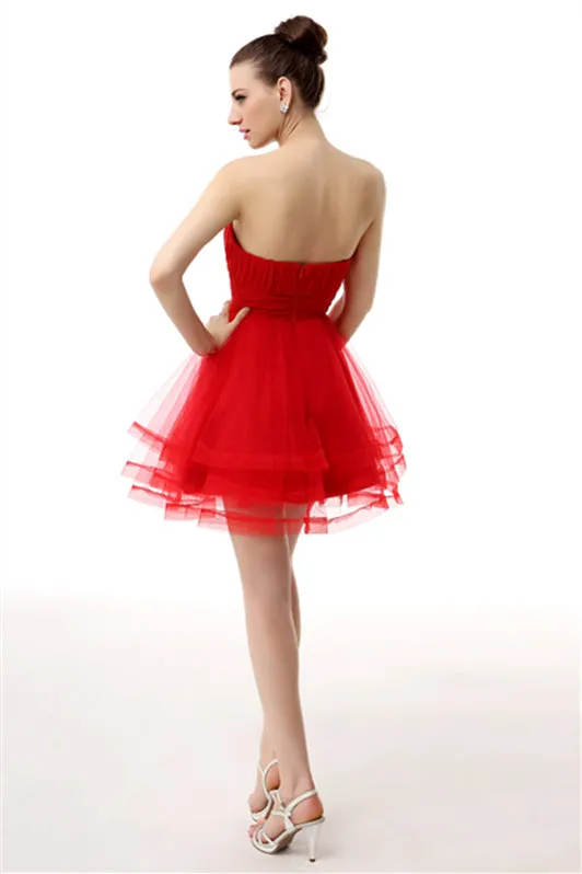 Crystals Red Short Homecoming Dresses