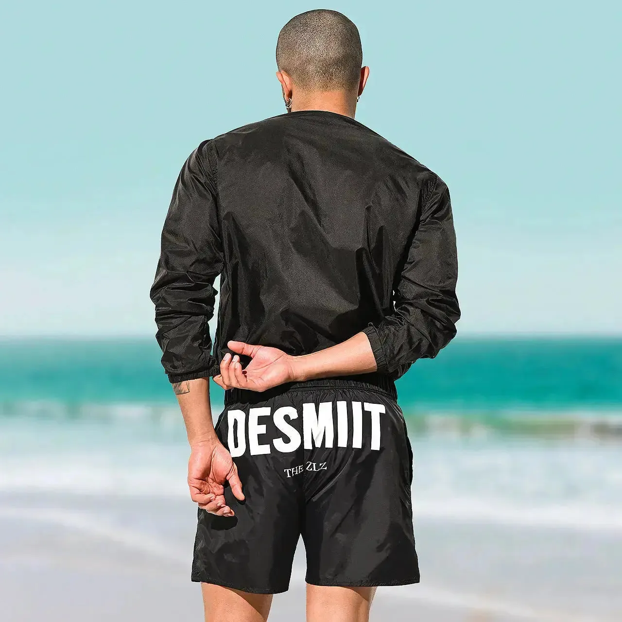 DESMIIT Loose Swim Shorts Beach Pants Lightweight Quick-Drying