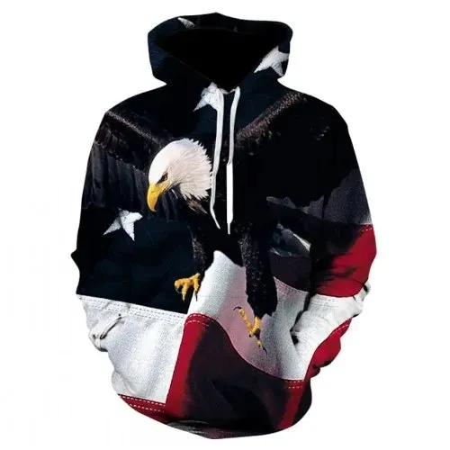 FASHION Eagle American Flag Hoodie