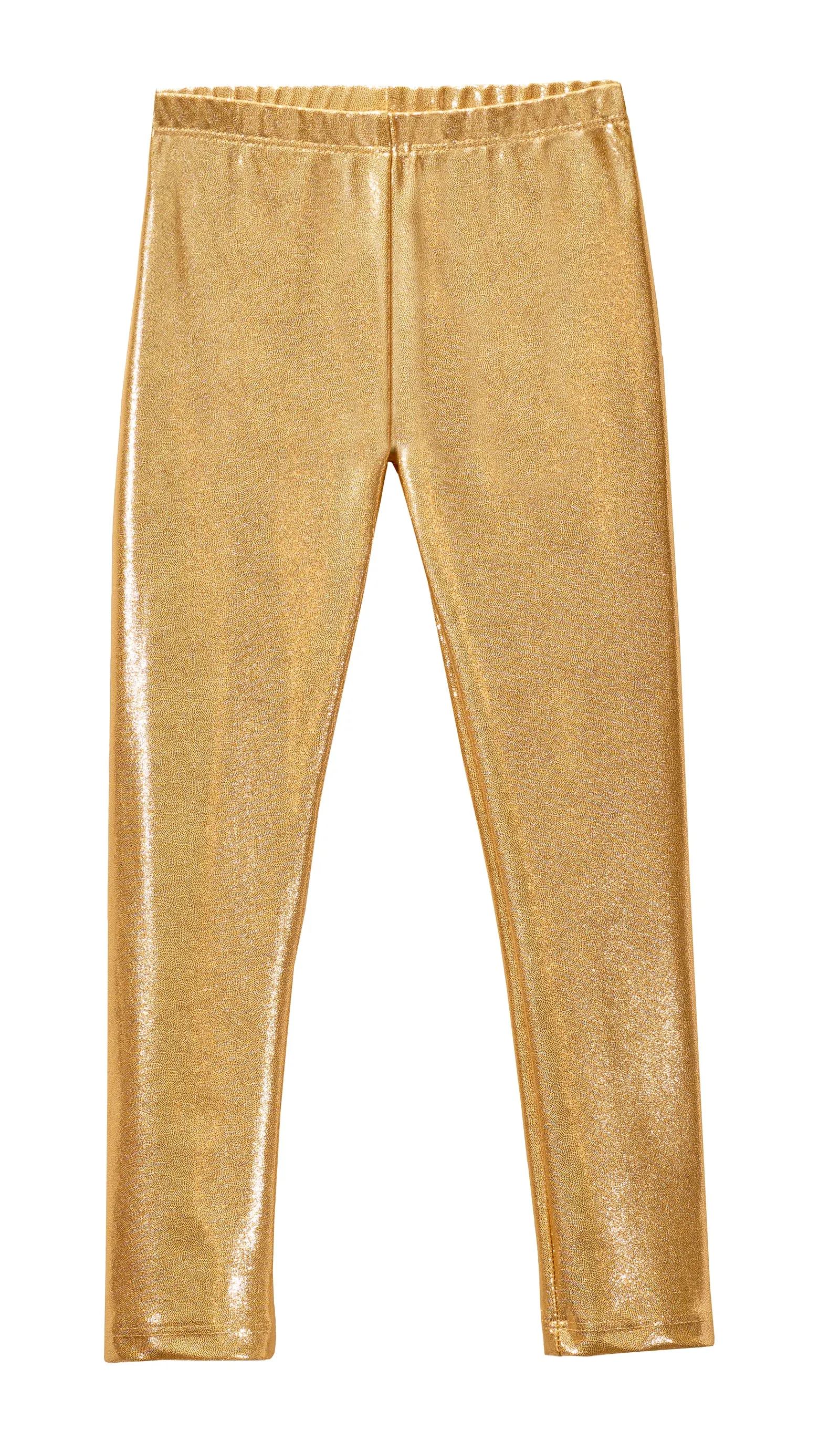 Girls Novelty Stretch Leggings  | Gold Sparkly Shimmer