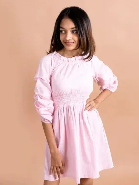 Girls Pink Smocked Dress - Ps Peaches