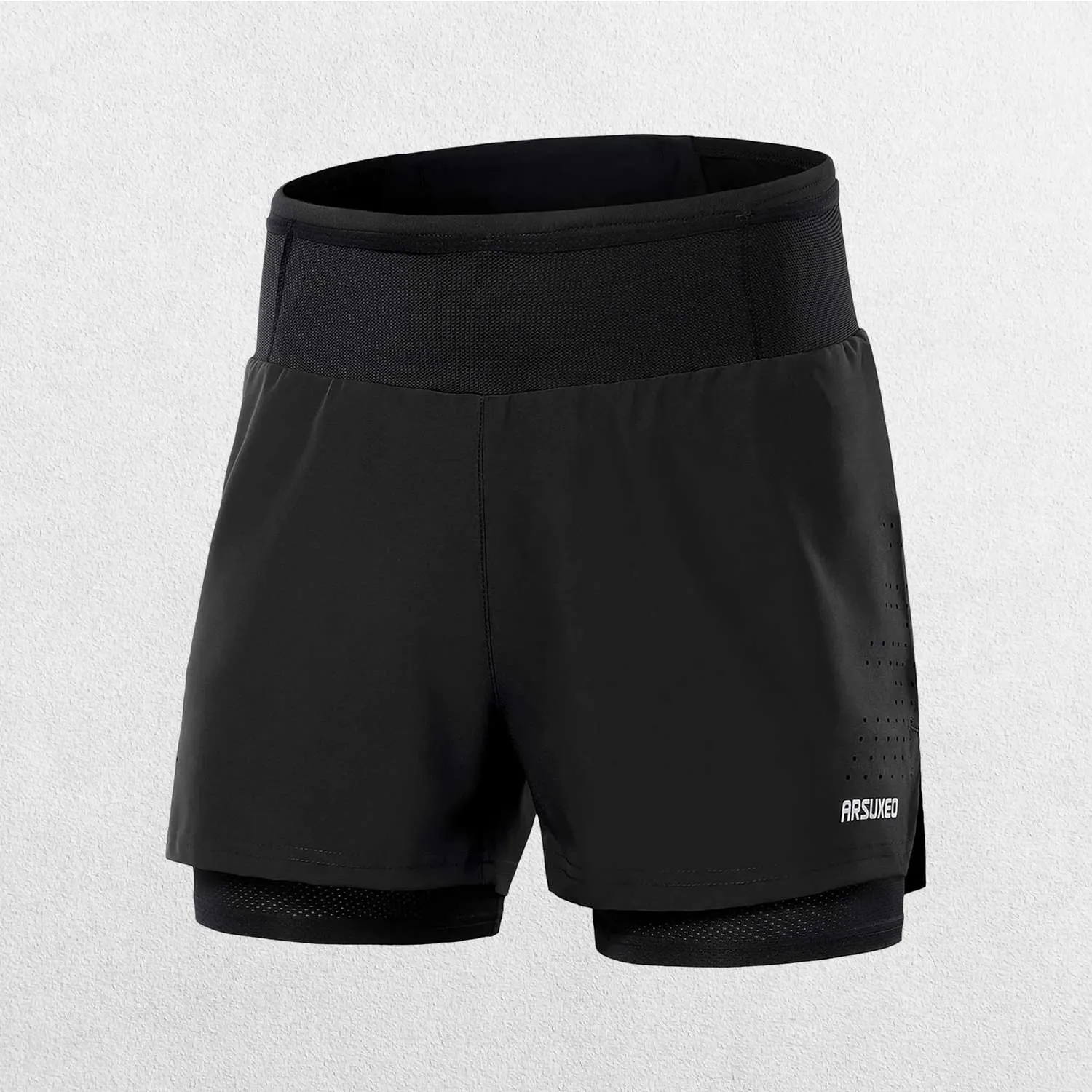 GPW Men's 2-in-1 High Waist Running Shorts for Gym & Jogging