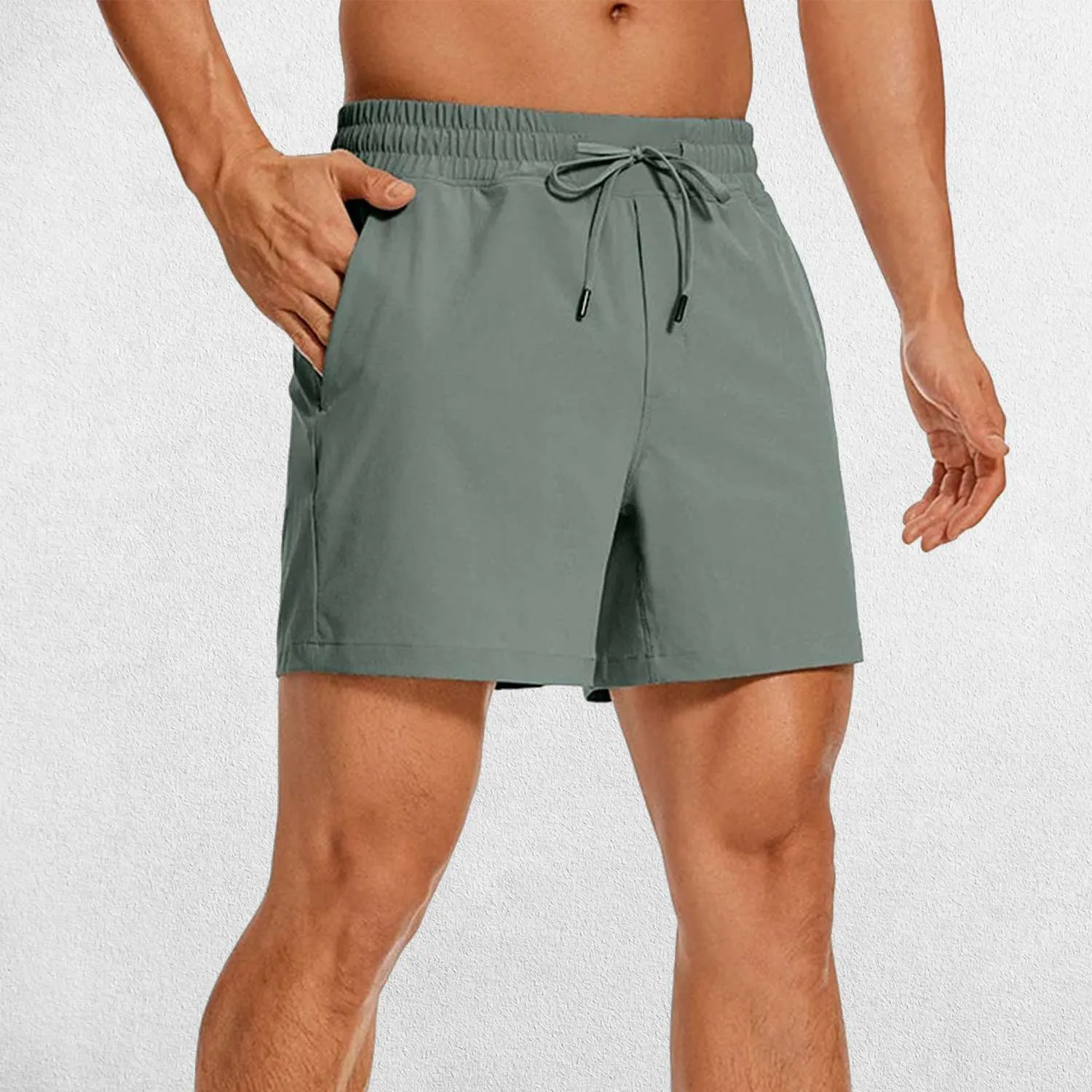 GPW Men's Lightweight Quick-Dry Workout Shorts with Pockets