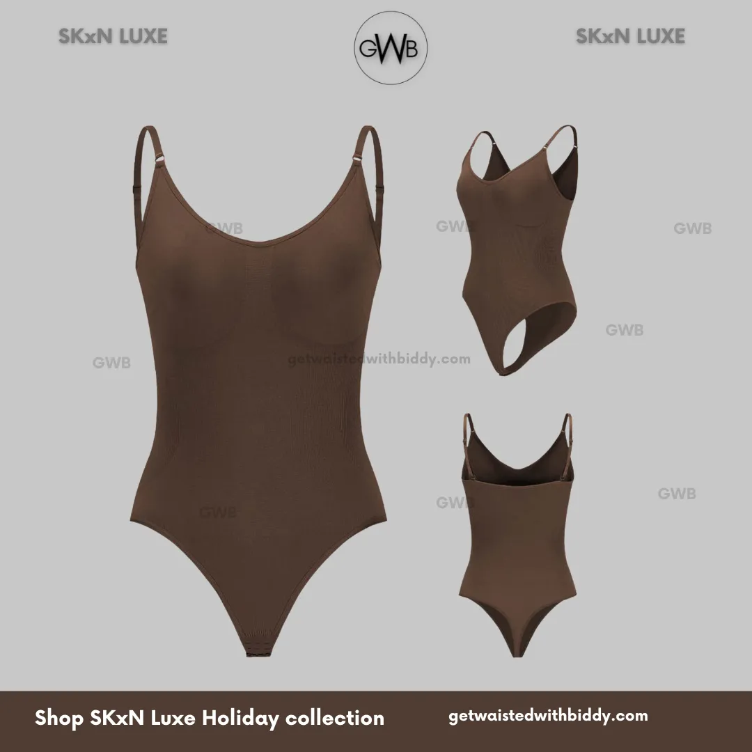 GWB SkxN Luxe Shaping Tummy Control Waist Cinching Thong Bodysuit