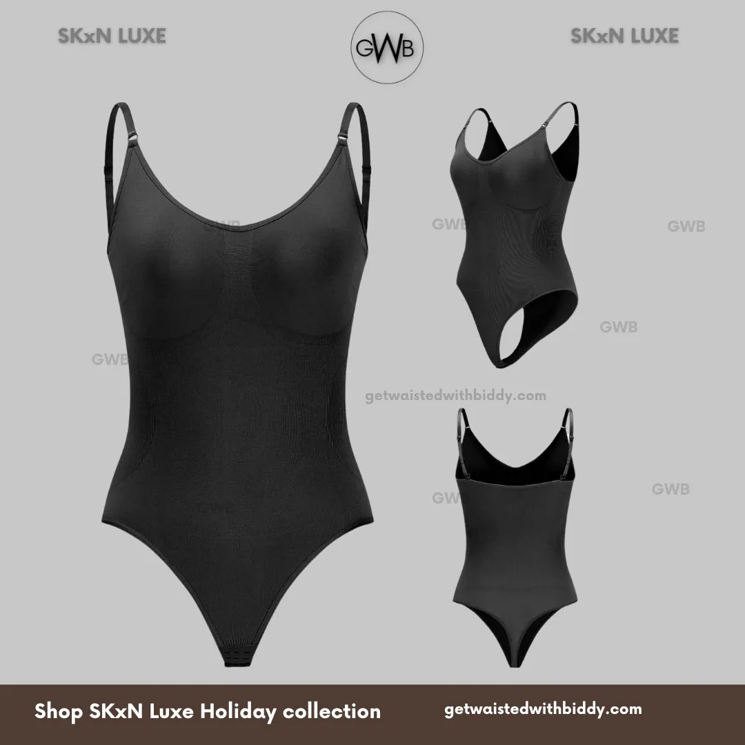 GWB SkxN Luxe Shaping Tummy Control Waist Cinching Thong Bodysuit