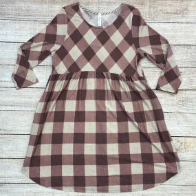 Honeyme Mauve Plaid Dress