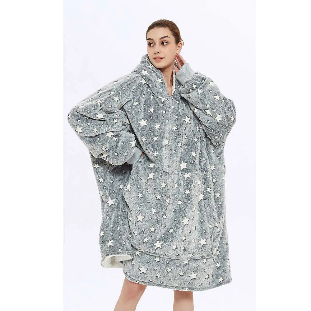 Hoodies Blankets Double Layer Thermal Pajamas Lazy Blanket Sweatshirt Cold-Proof