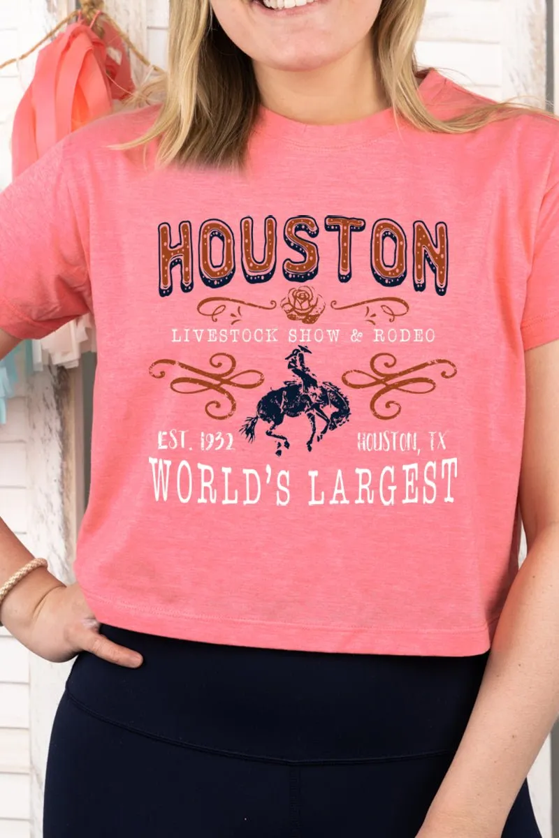 Houston Livestock Women's Soft-Tek Blend Crop T-Shirt