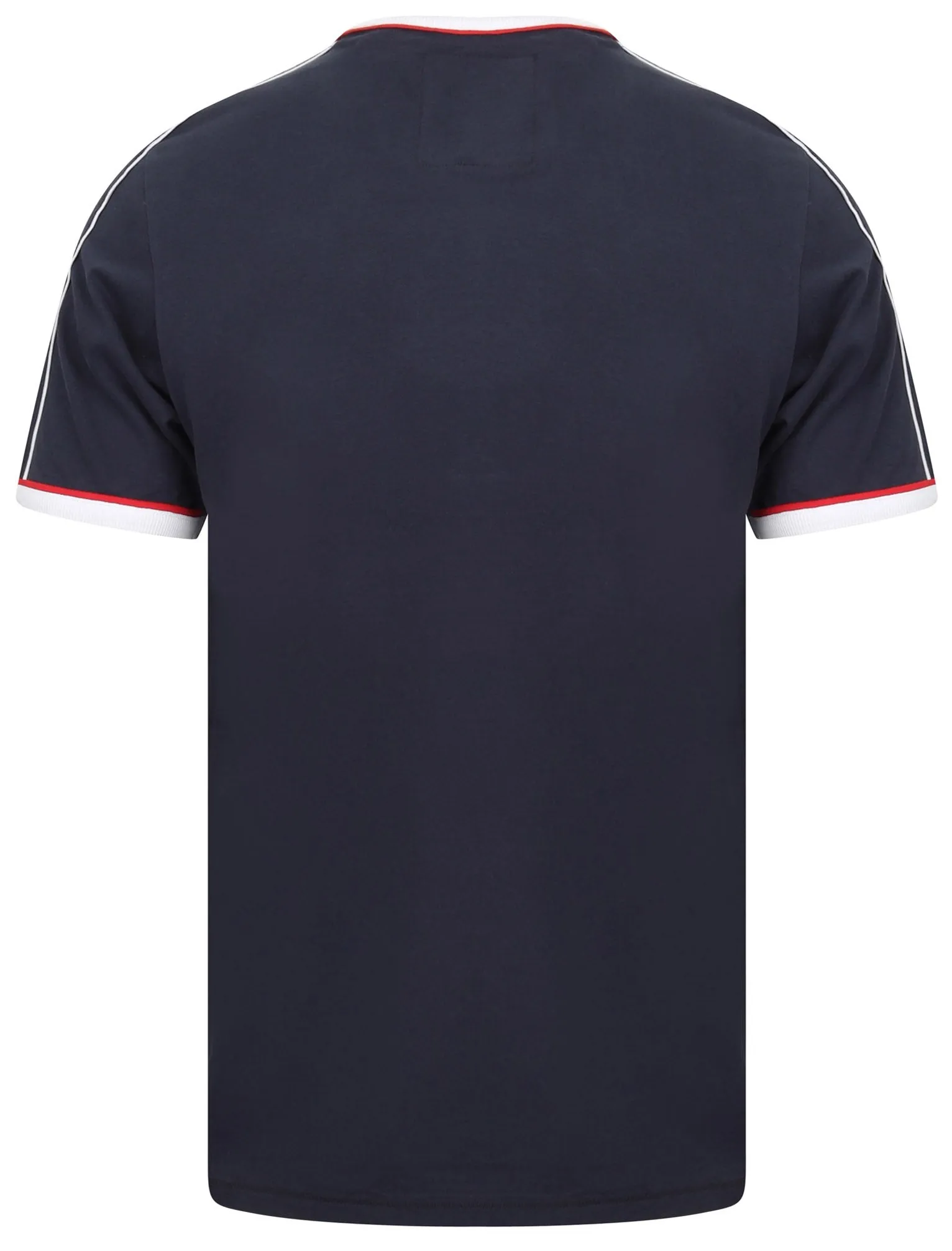 Huson Cotton T-Shirt with Tape Detail Sleeves in Iris Navy - Tokyo Laundry