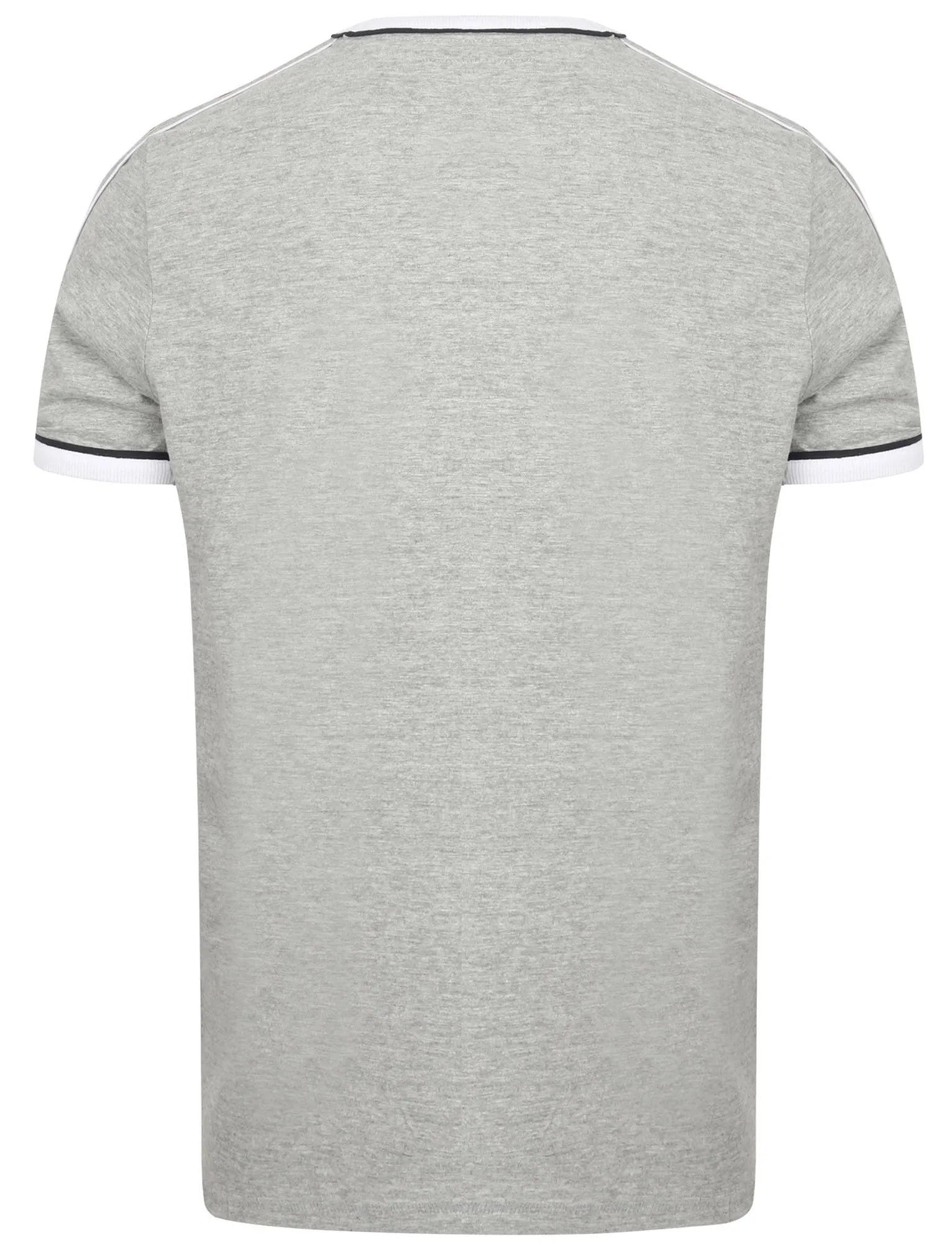 Huson Cotton T-Shirt with Tape Detail Sleeves in Light Grey Marl - Tokyo Laundry