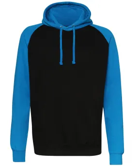 Jet Black/Sapphire Blue - Baseball hoodie