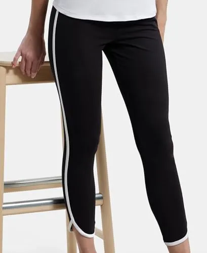 Jockey Women's Slim Fit Cotton Stretch Leggings (AW73_Black_L_Black_L)