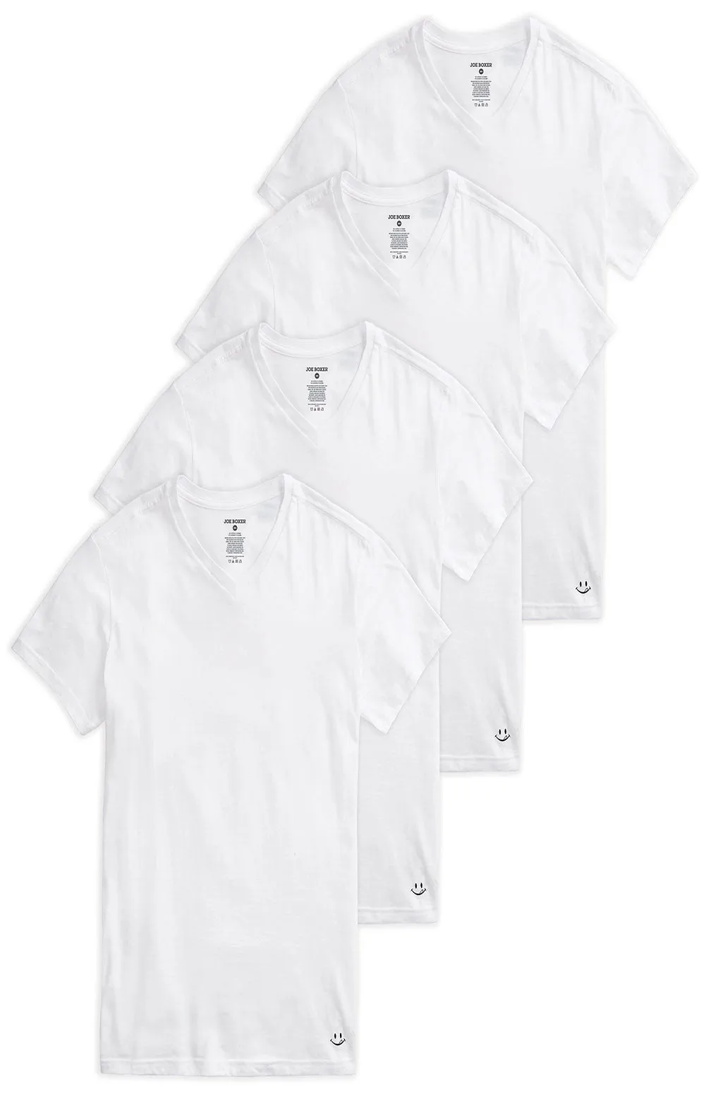 Joe Boxer 4 Pack White V- Neck Undershirts