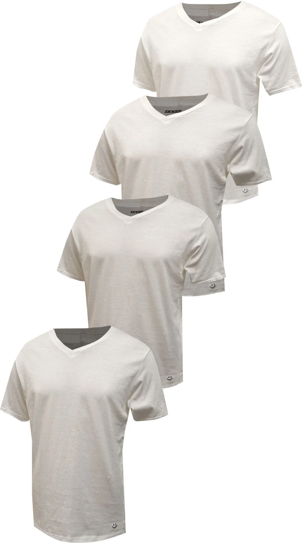 Joe Boxer 4 Pack White V- Neck Undershirts