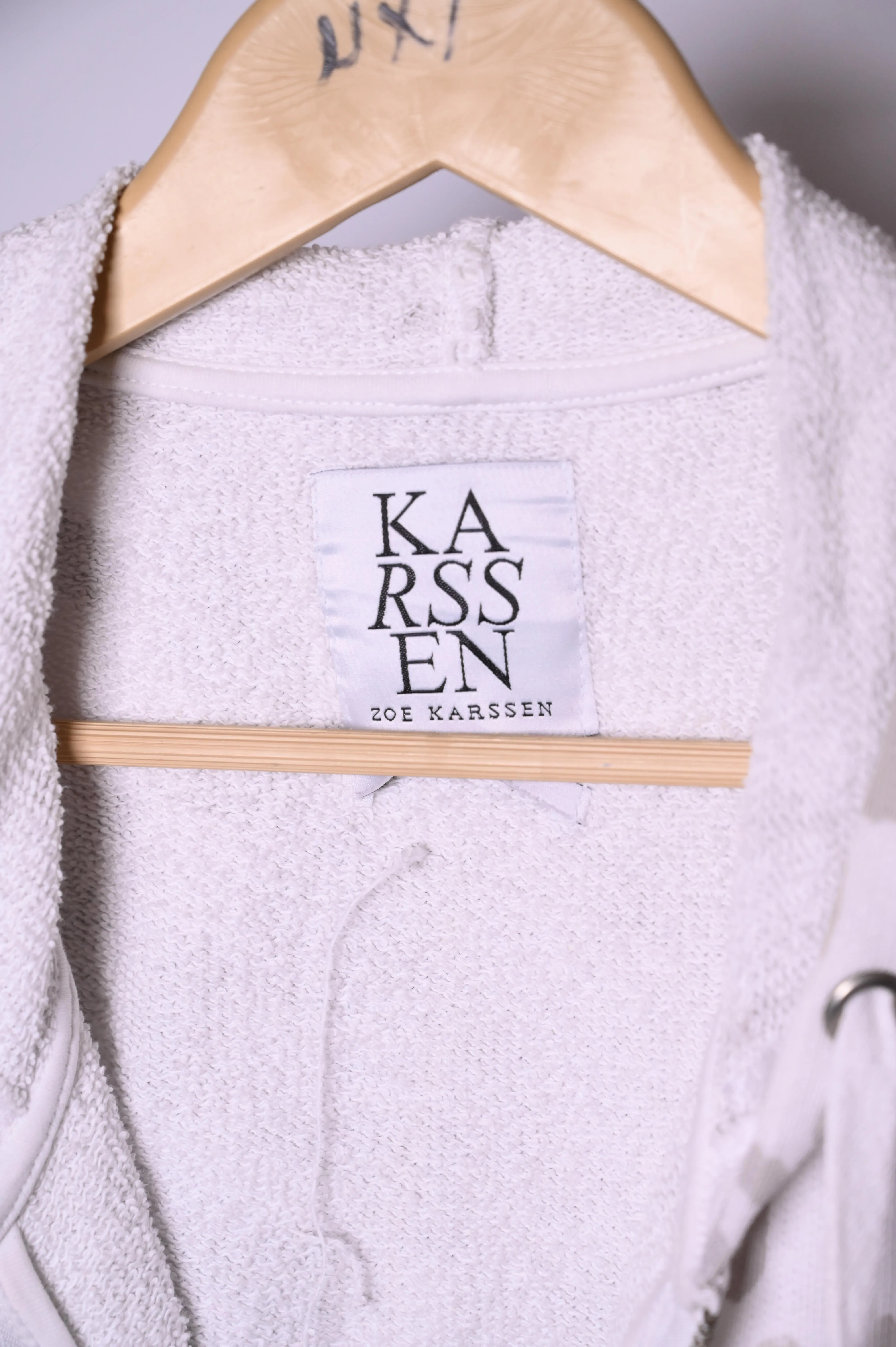 Karssen White and Grey Hoodie - Small