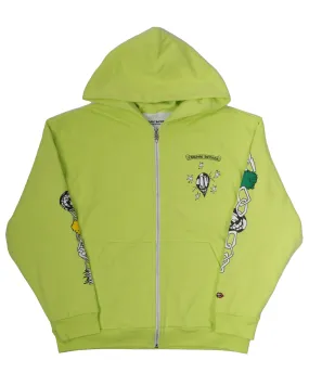 Matty Boy Thermal Lined Lime Green Zip Up Hoodie