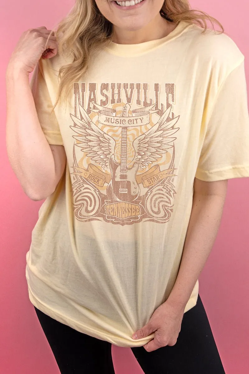 Nashville Retro Poster Adult Soft-Tek Blend T-Shirt