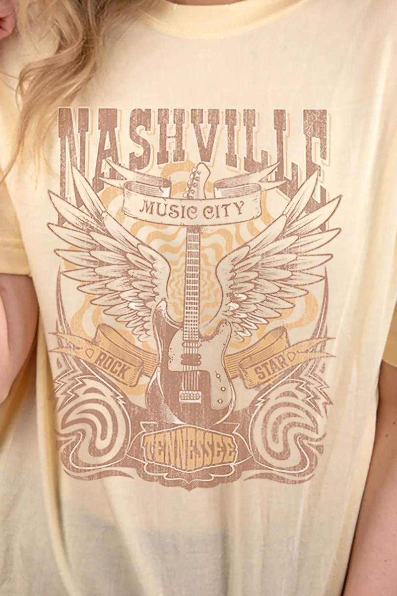 Nashville Retro Poster Adult Soft-Tek Blend T-Shirt