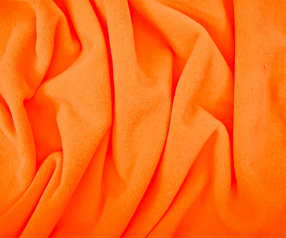 Neon Orange Polyester Heavy Weight Polartec Wind Pro Knit Fabric