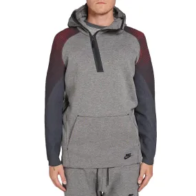 Nike Tech Fleece Men's Long Funnel Zip Hoodie Carbon Heather-Black