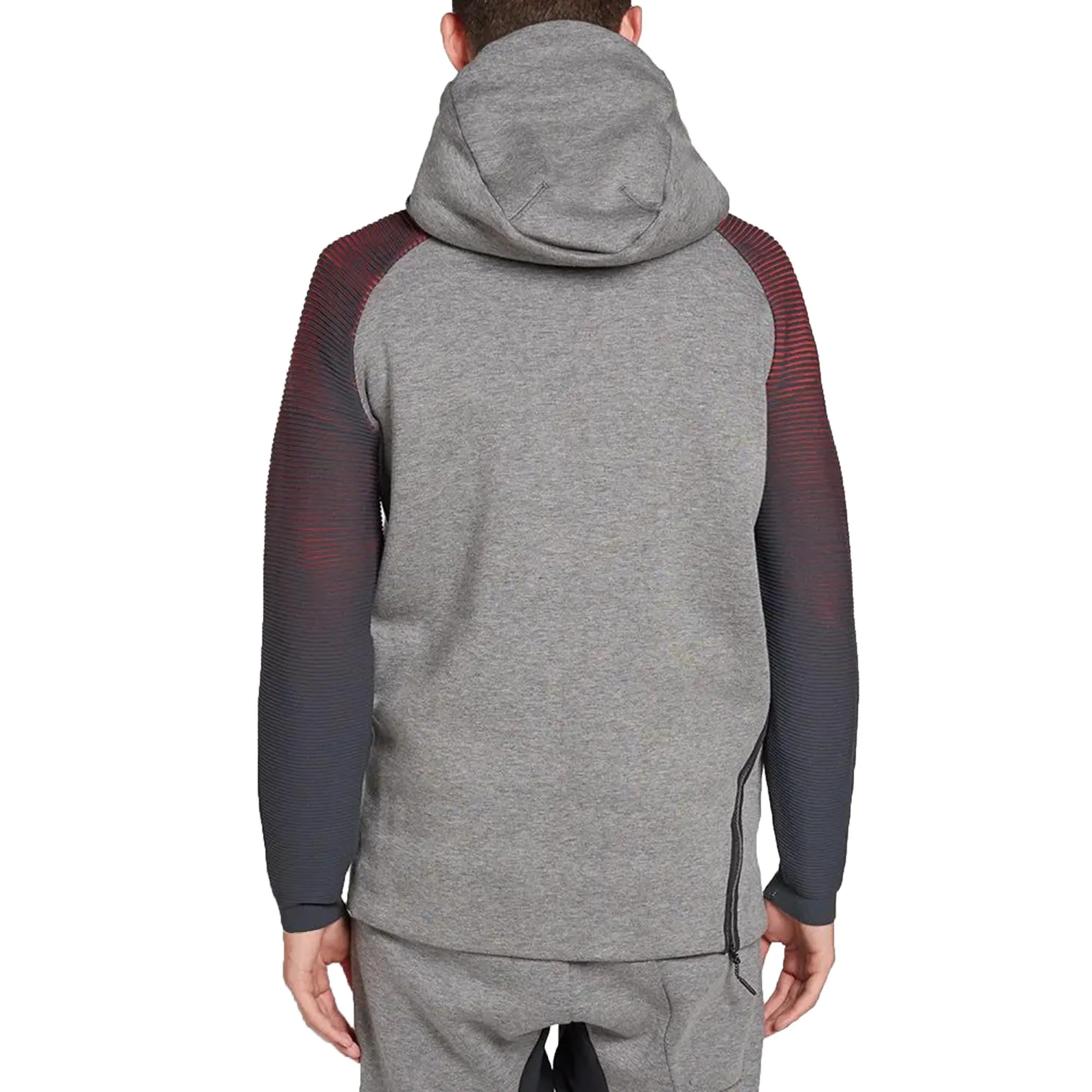 Nike Tech Fleece Men's Long Funnel Zip Hoodie Carbon Heather-Black