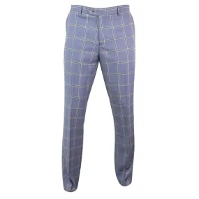 Paradise - Men's Light Blue Check Trousers