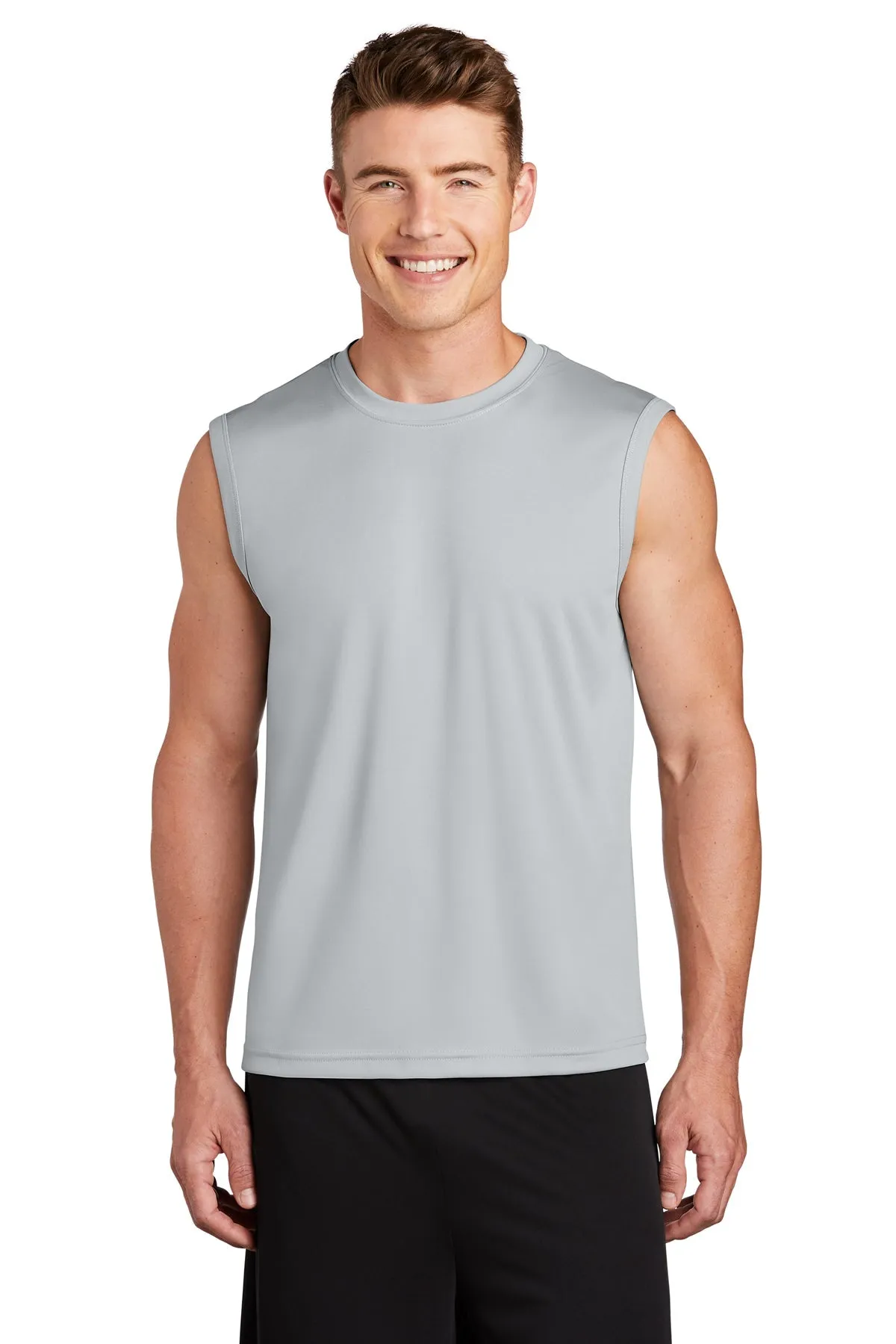 Sport-Tek Sleeveless PosiCharge Customized Competitor Tee's, Silver