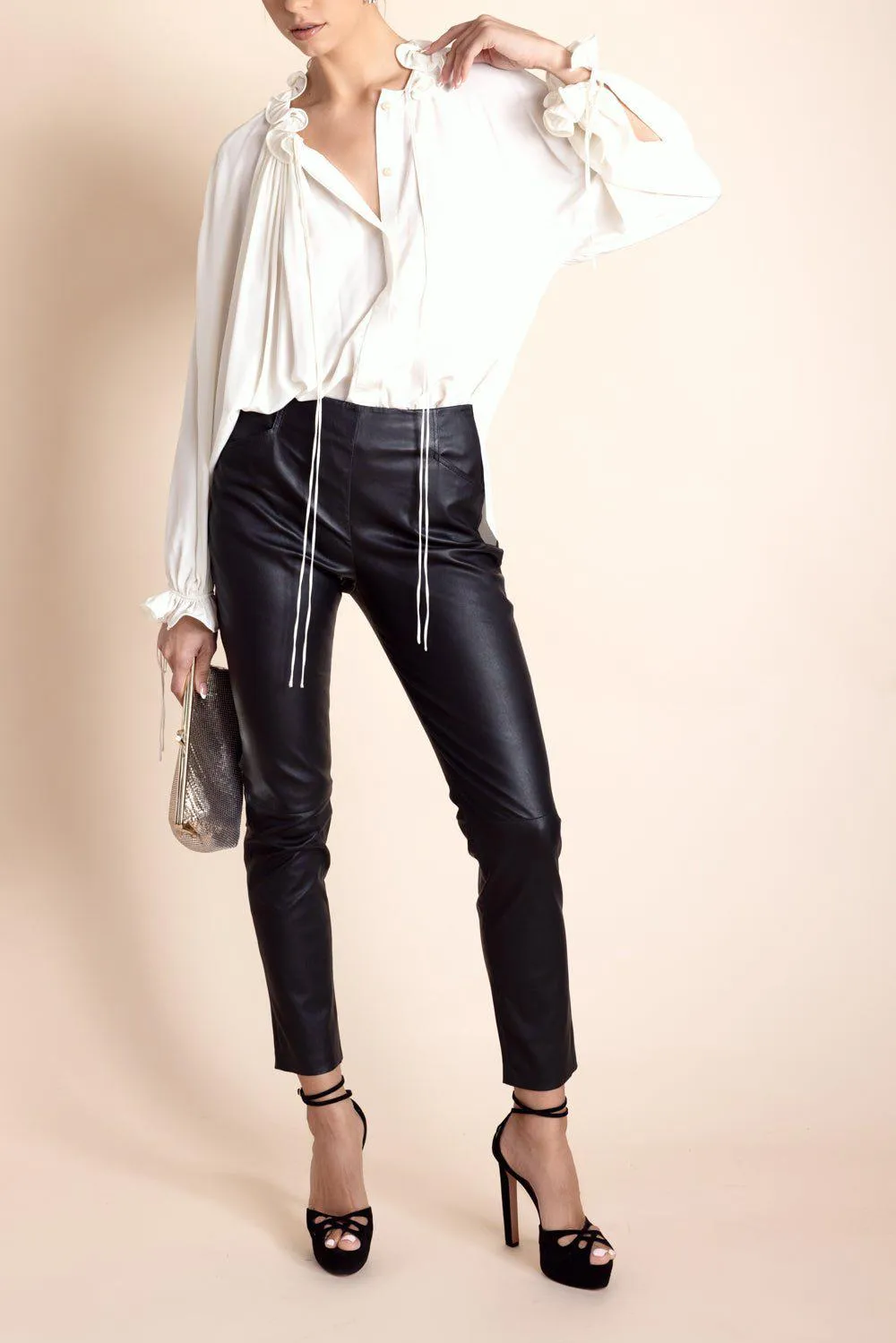 Stretch Leather Leggings