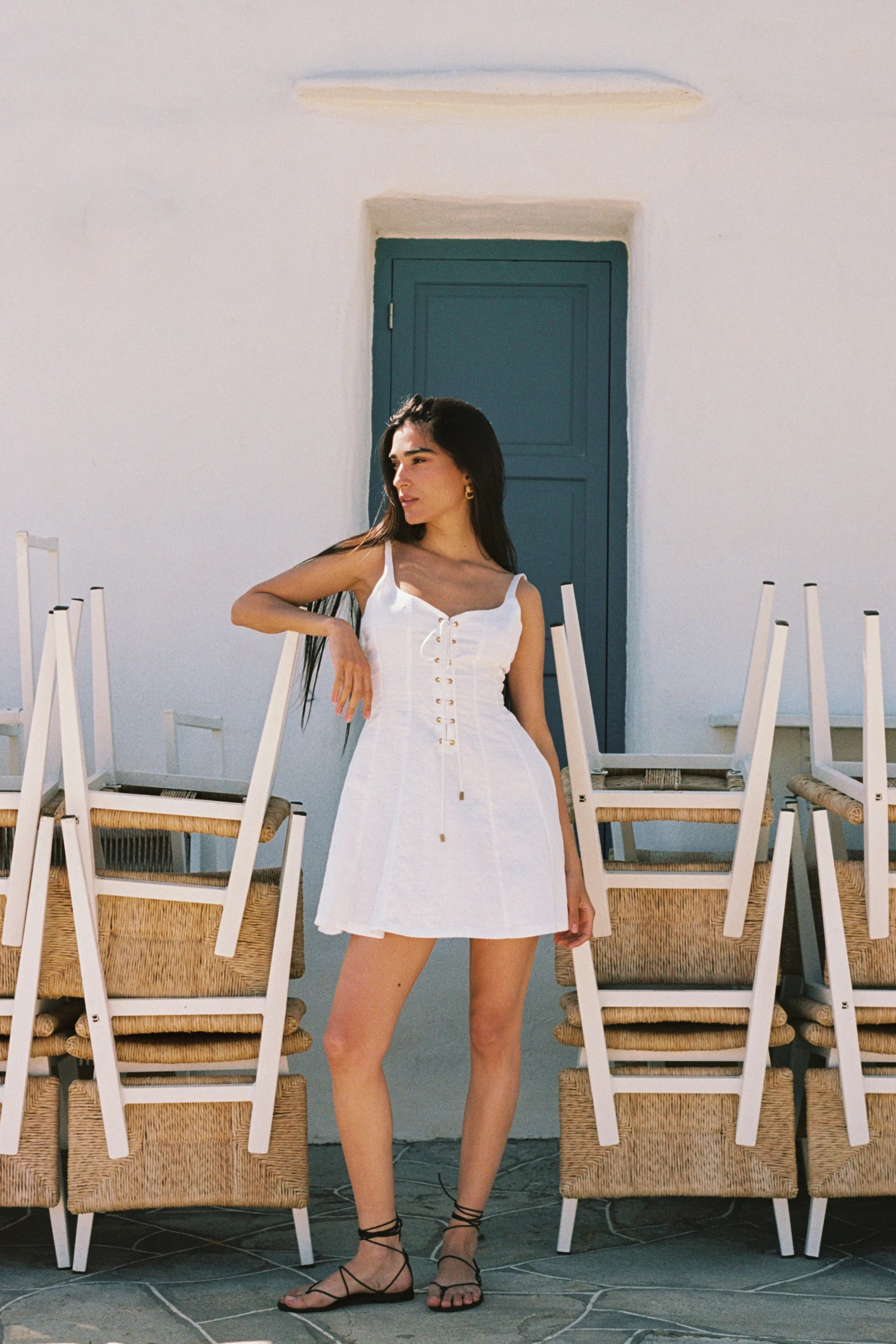 SUMMER AWAY Louis Lace-Up Dress